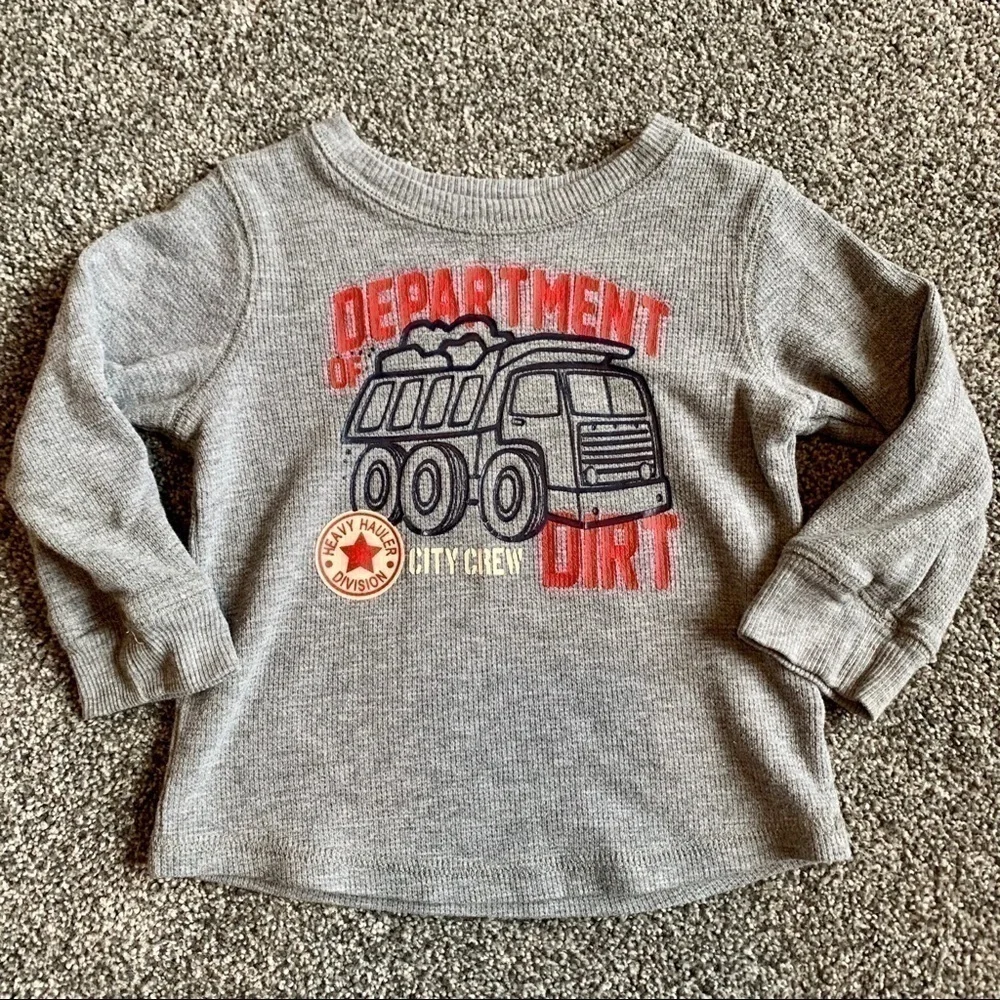 Two Waffle Knit Long Sleeved Tops - 18 Months